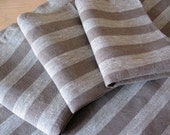 Linen Burlap Gray Dish Towels striped Prewashed Tea Towels set of 2