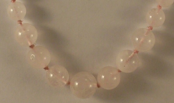 Items similar to Rose Quartz Necklace Beads Strung on a Cloth String