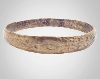 Authentic Ancient Viking wedding Ring Band C.866-1067A.D. Size 11 3/4 (21.6mm)(BRR398)