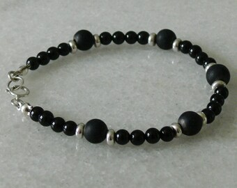 Black tourmaline and Shungite bracelet for men or women
