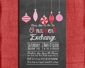 Printable Chalk style Holiday Ornament Exchange Party Invitation-DIY Il_170x135
