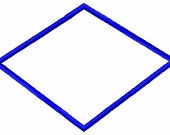 Diamond Applique Patch Embroidery Design - Instant Download