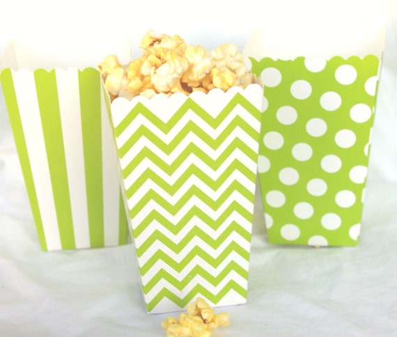 Items similar to Paper Popcorn Boxes with DIY printable file-Green Mix ...