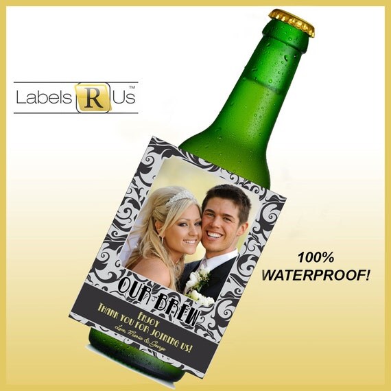 12 Wedding Beer Bottle Labels - Beer Labels - Custom Beer Bottle Labels - Waterproof Beer Labels - Personalized With Your Photo! Il_570xn
