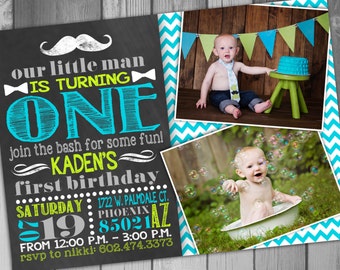 First Birthday Invitation Boy Birthday Baby Boy First Birthday 1st Birthday Mustache Birthday Mustache Bash Birthday Party Birthday Invite
