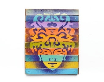 original buddha art on wood by Elizabeth Rosen