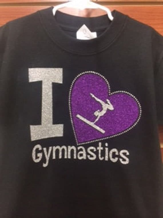 Items similar to I love gymnastics youth tshirt on Etsy