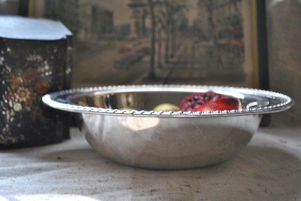 Vintage silverplated bowl, International Silver Co, vintage wedding gift, traditional home decor