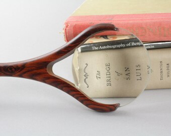 Magnifying Glass Cocobolo,Maple, Walnut Contemporary and Functional Gift for Grandparents, Office Gift, 60th Birthday