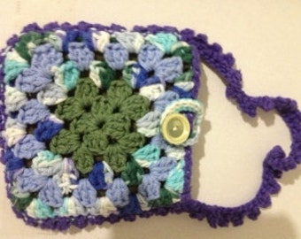 Crocheted Granny Square Purse #166