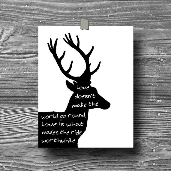 deer inspirational art quote art print print poster