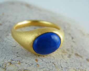 Lapis lazuli ring , lapis ring blue , lapis gold ring