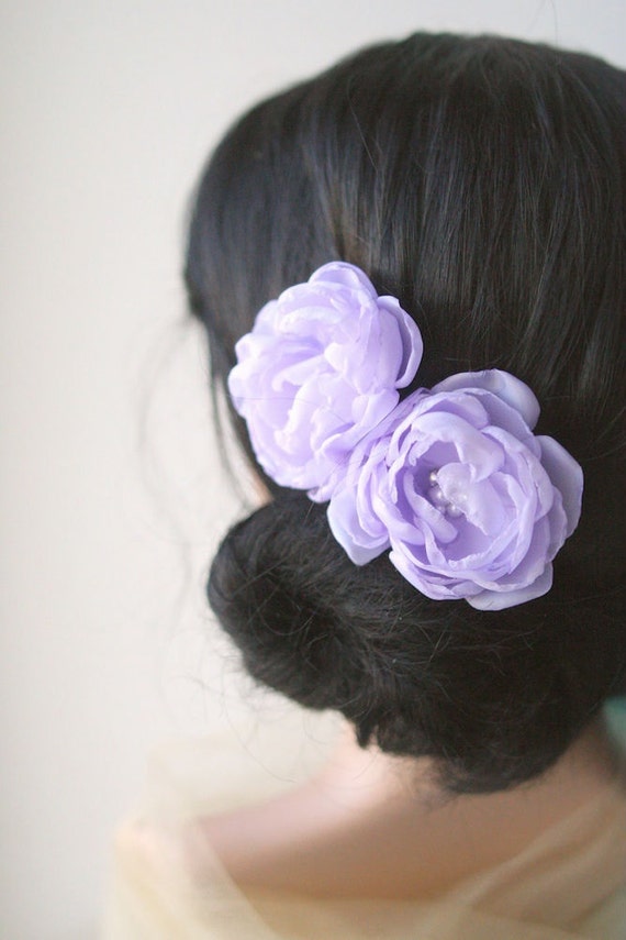 Items similar to SALE Lavender Lilac Bridal Flower Hair Accessories