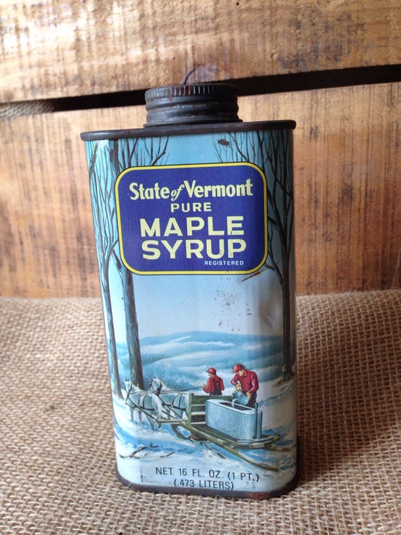 Vintage Maple Syrup Tin Vermont Syrup Tin by sweetserendipityvint