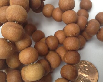 Sandalwood Beads 8mm 5 strands Hand Carved from Rajasthan India Wholesale Bulk Premium Beads SB0008