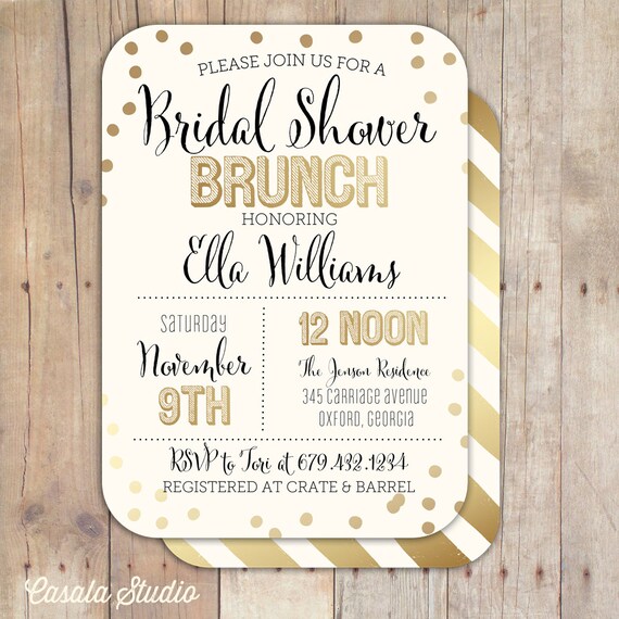 Items similar to Gold Confetti Bridal Shower Baby Shower Invitation