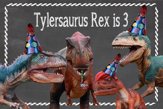 Dinosaur Party Poster Backdrop 2x3'