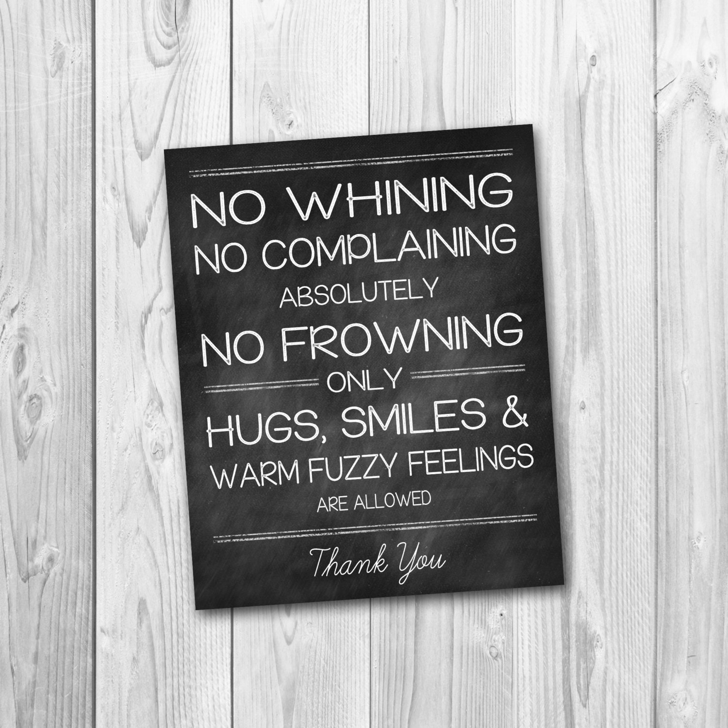 Chalkboard sign no whining sign nursery sign playroom