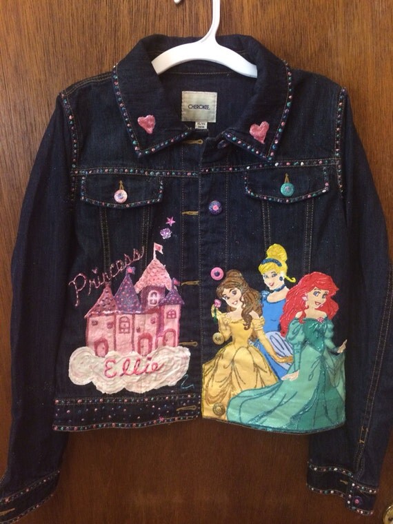 Cinderella and Princesses denim jacket by preciousideas2 on Etsy