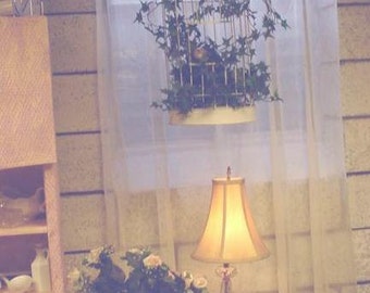 Chippy Vintage Birdcage White Metal Decorative Shabby Chic