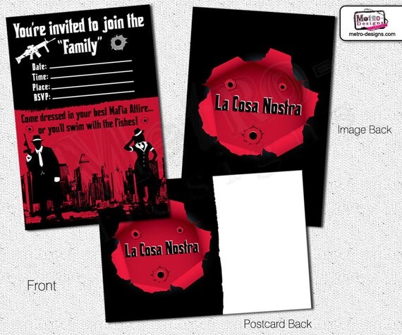 Mobster Theme Invitation - Digital File Il_570xn