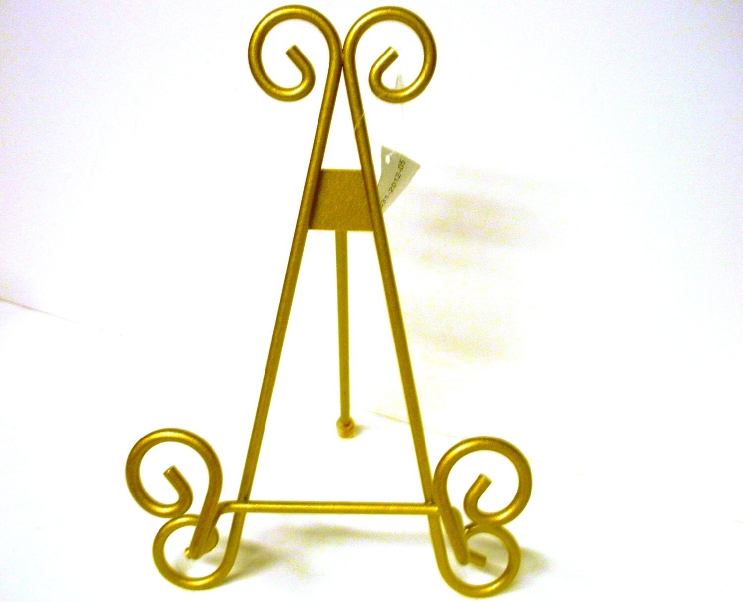 9 METAL EASEL STAND. Table Top Gold Metal Scroll Design