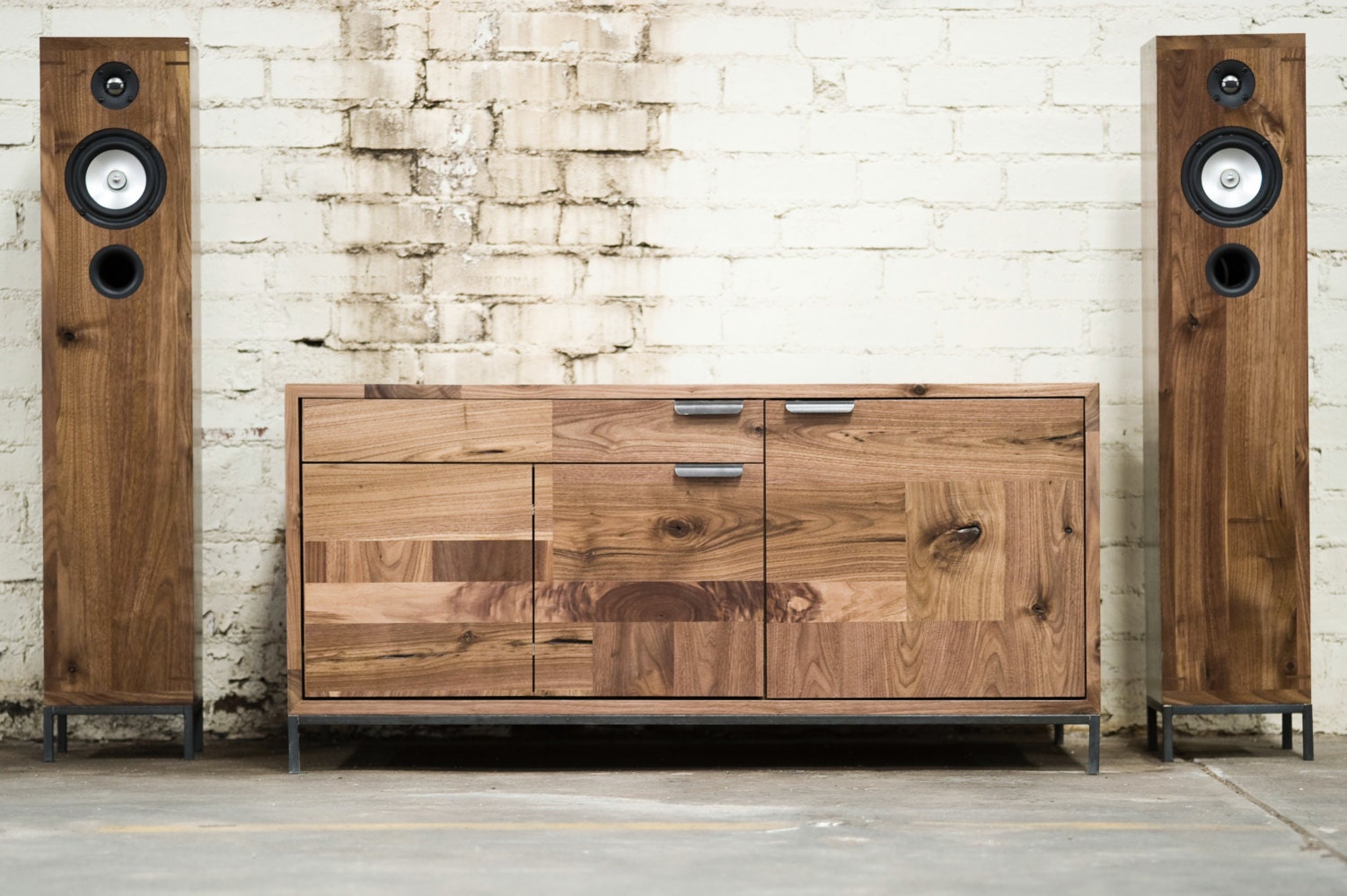 Small Patchwork Console Walnut Media