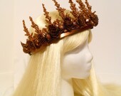 Copper & Gold Crown, Tiara, Princess, Queen, Woodland, Winter, Goddess, Myth, Fantasy, Headdress, Reign, Game of Thrones, Tribal, Rustic