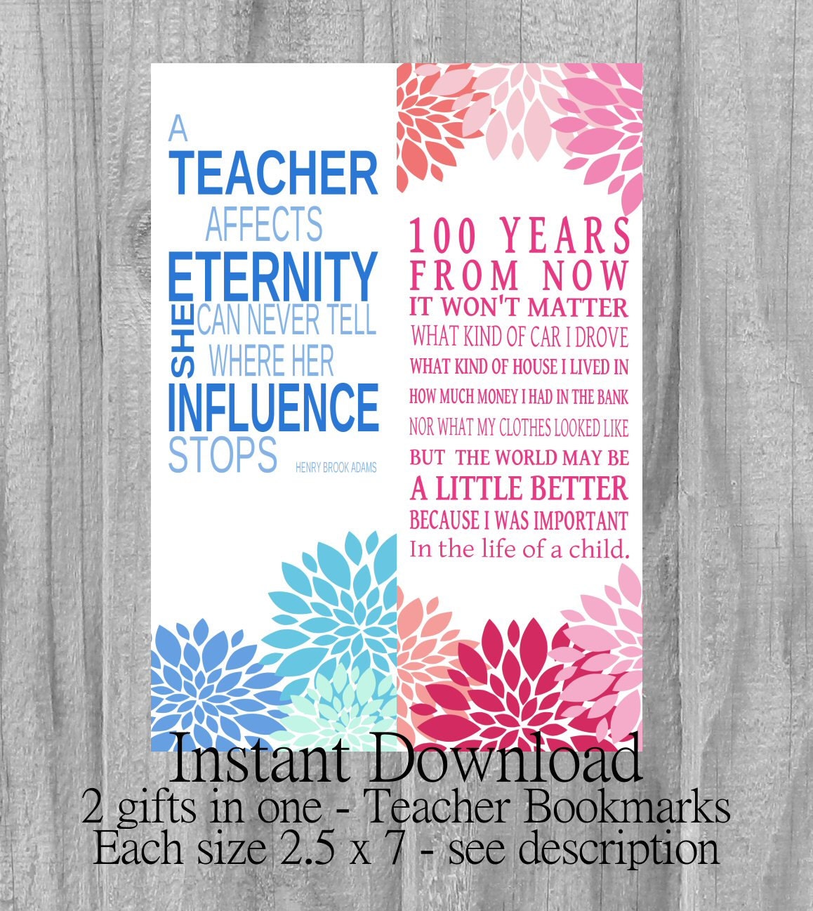 INSTANT DOWNLOAD Printable Teachers Gift Last Minute Gift Poem INSTANT DOWNLOAD Printable Teachers Gift Last Minute Gift Poem