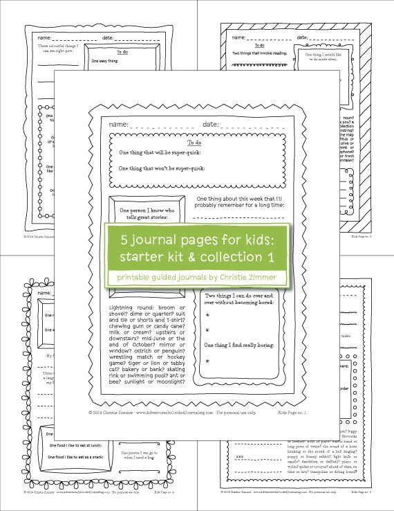 5 Printable Guided Journal Pages for Kids Grades by ChristieZimmer