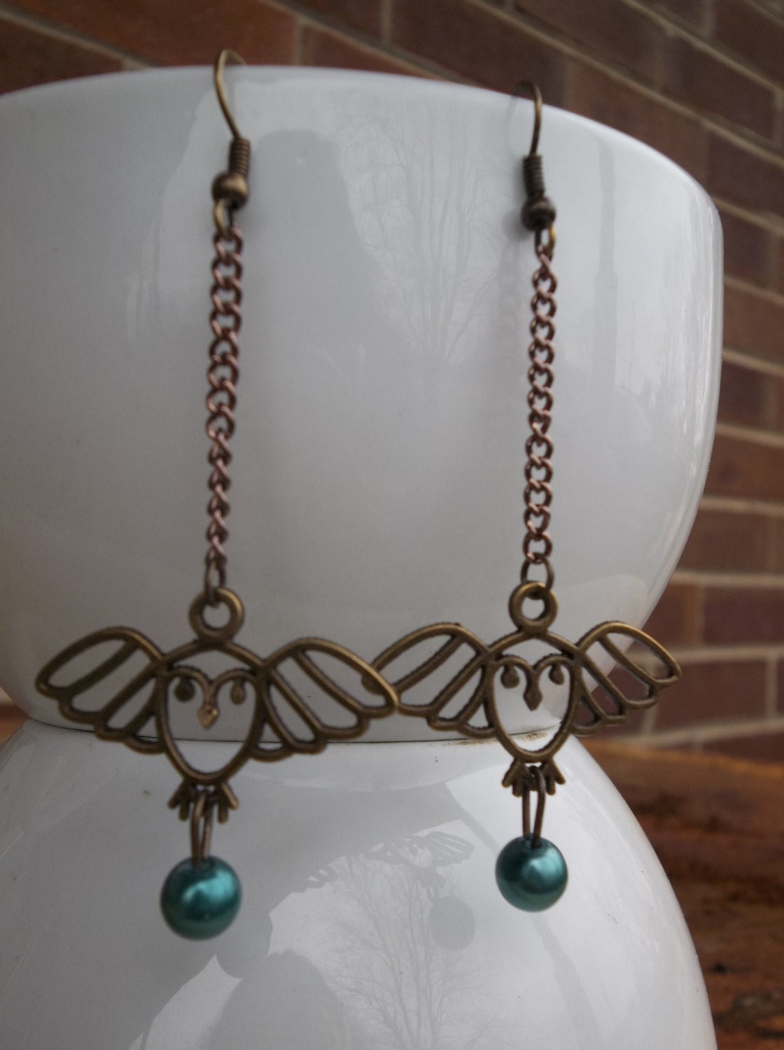 Harry Potter Owl Drop Earrings by craftiekimmie on Etsy