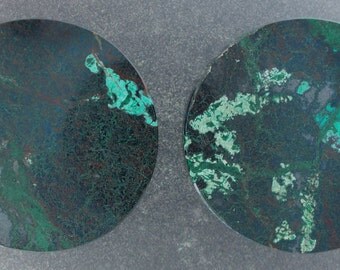 Malachite Chrysocolla 11/8", 28.5mm one pair ear plug