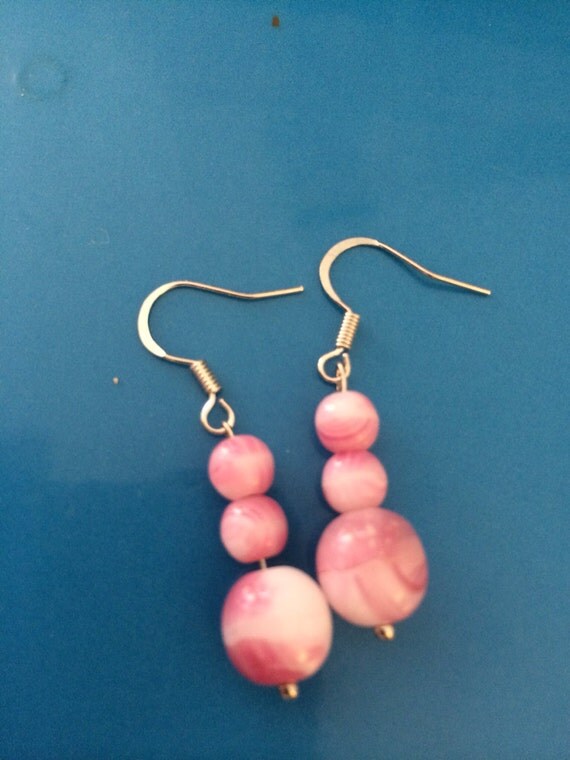 Items similar to Pink ball earrings on Etsy