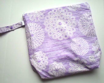 Wet Bag with Snap Handle - Waterproof Zipper Bag Purple