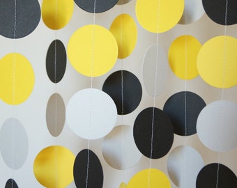 Yellow Gray & White Garland Yellow Gray by FabulouslyHomemade