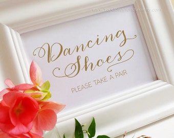 Dancing Shoes Wedding Sign - flip f lops for guests, take a pair - DIY ...