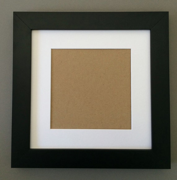 12x12 Square Black Picture Frame with White Mat for 8x8