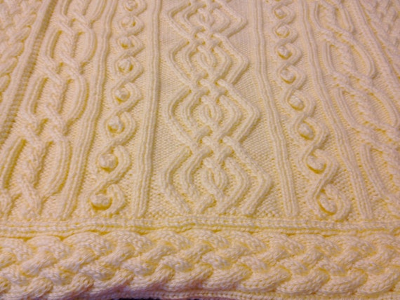 Knitting Pattern: Twisty Celtic Aran Afghan, Fisherman, Cables from TigerNeed...
