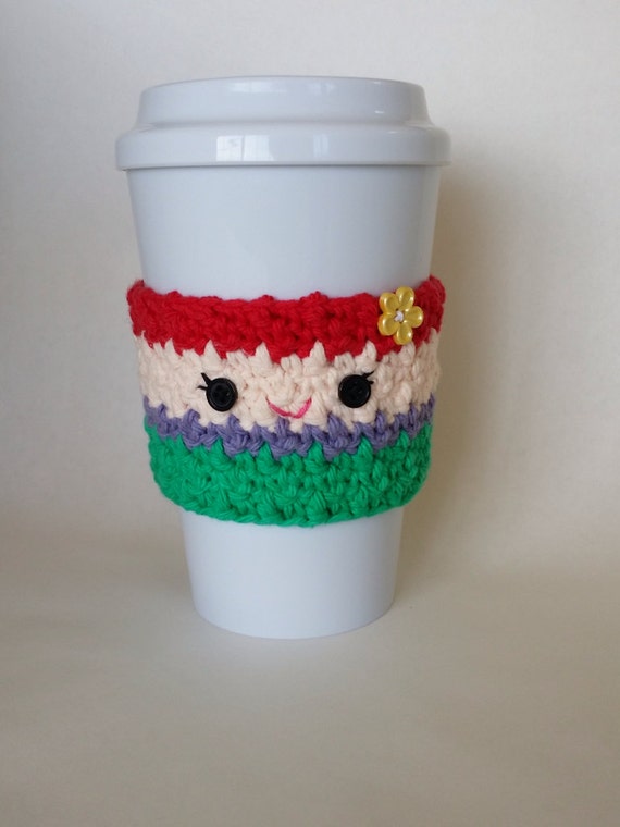 Crocheted Little Mermaid Ariel Coffee Cup Cozy
