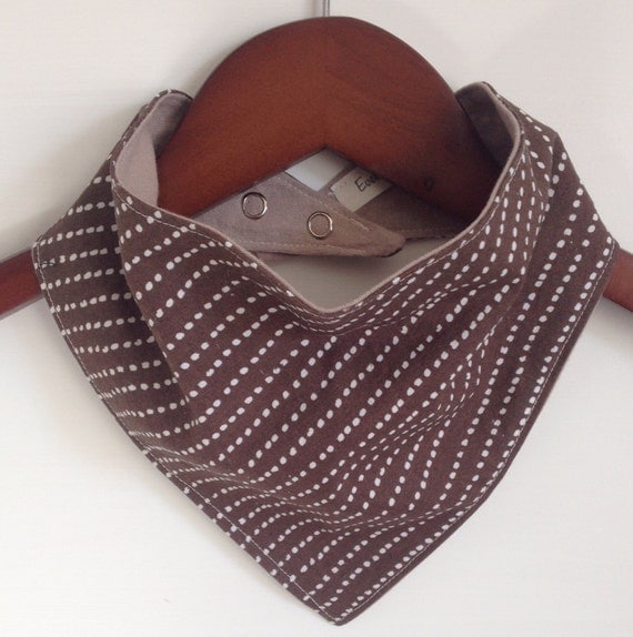 Items similar to Organic Cotton Brown and White Dotted Line Pattern ...
