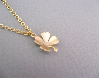 Gold Clover Necklace Four Leaf Clover Necklace, Lucky Necklace Lucky Jewelry Gifts Good Luck Necklace Bridesmaid Jewelry Bridesmaid Necklace