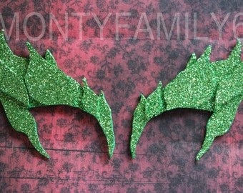 Poison Ivy Leaves Eyebrow Eye mask ELECTRIC Glitter GREEN Cosplay Comic Con Uma Thurman Elf Fairy