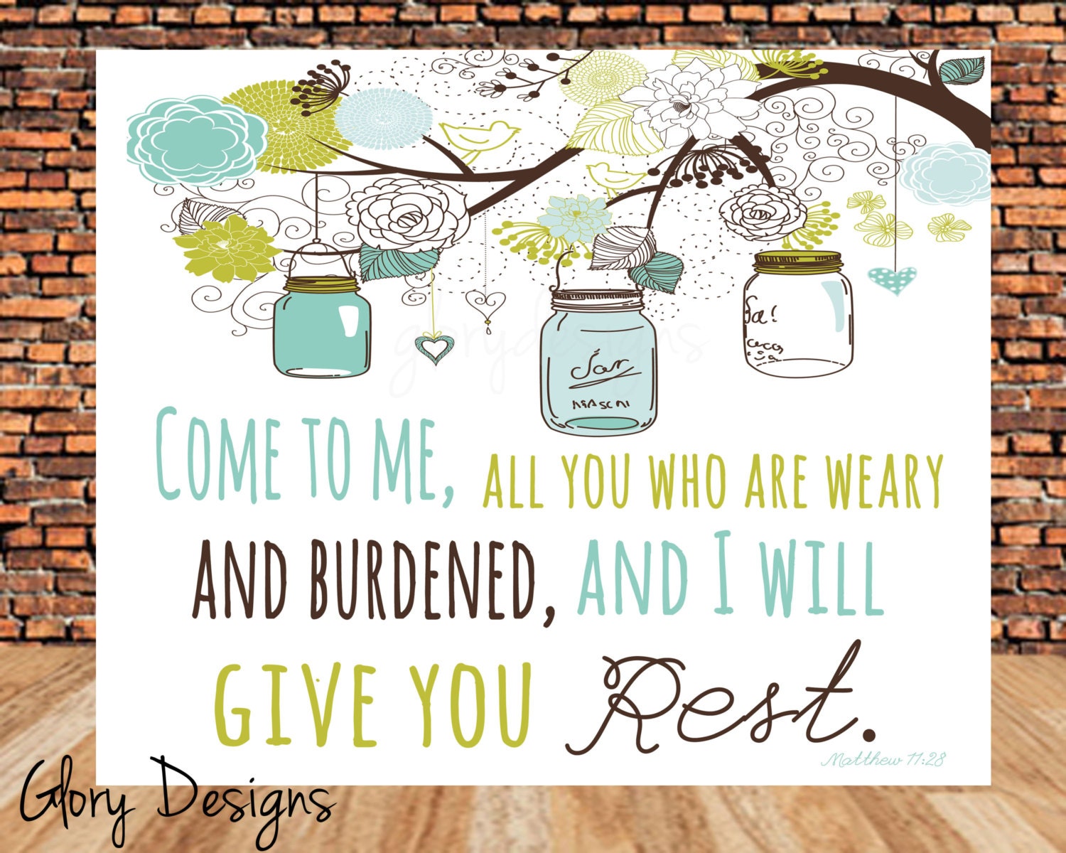 Bible Verse Mason Jar Scripture printable Scripture Art Etsy