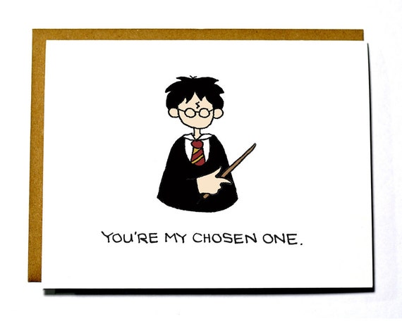 Harry Potter Valentine, Funny, Geeky Valentine's Day card, Chosen One