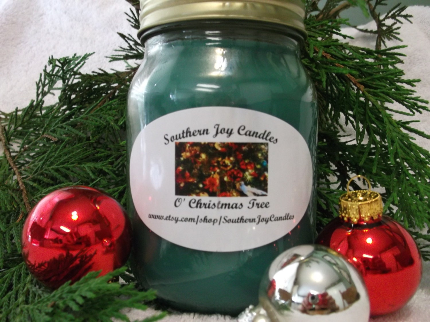 O' Christmas Tree Soy Candle 16 oz jar highly scented