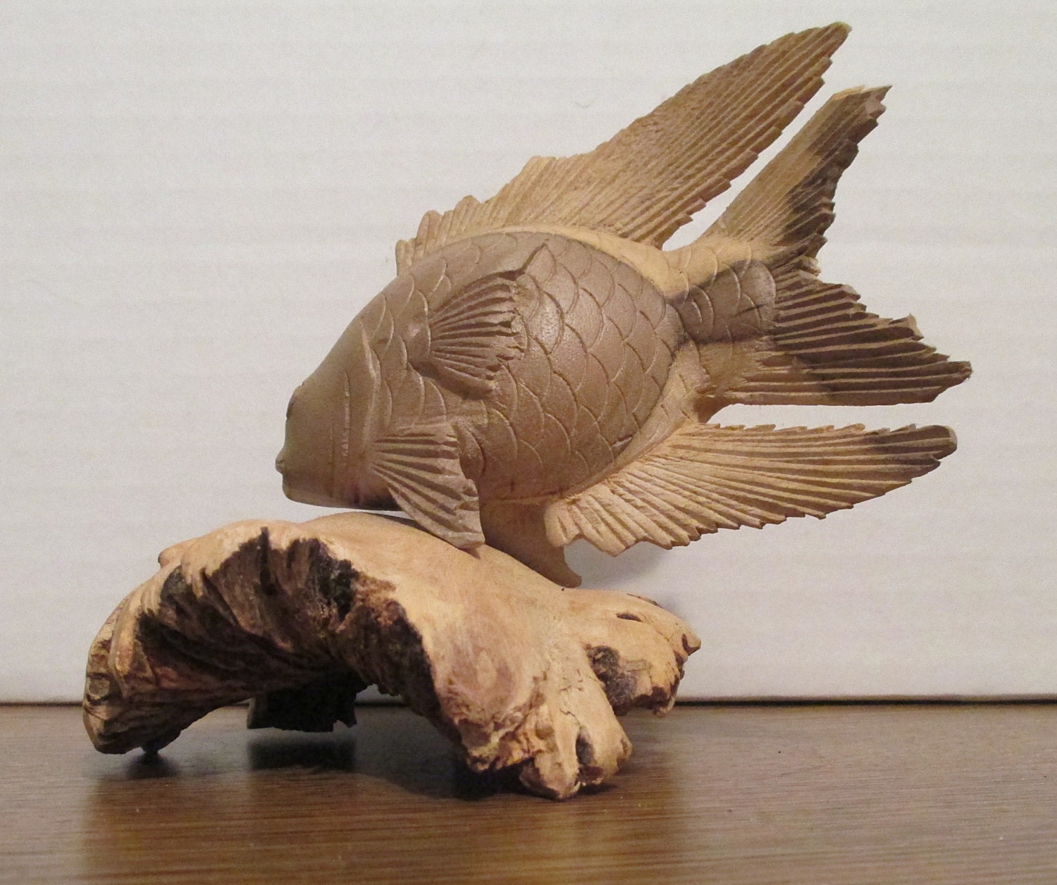 Hand Carved Wooden Fish by MrMugWumps on Etsy