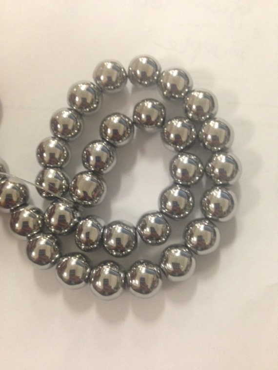 10mm silver glass beads mirror coating 33beads
