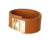 Items similar to Leather Wrap Bracelet in Soft Tan Beige with Luminous ...