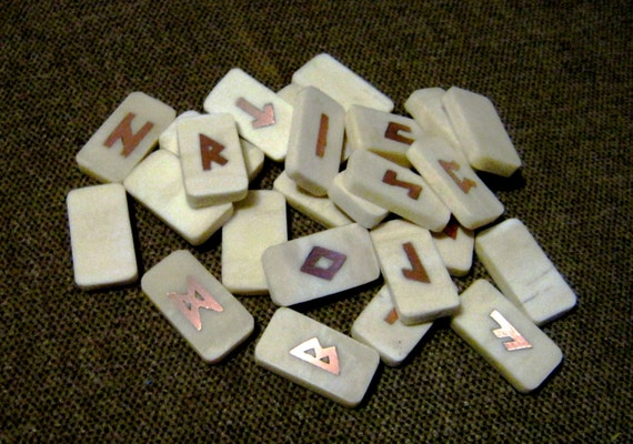 elder futhark runes bone set