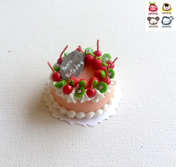 Items similar to Polymer Clay Cake, miniature cake, food figurine, birthday, miniature clay